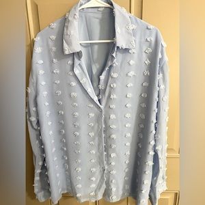 Baby Blue Button Down Blouse